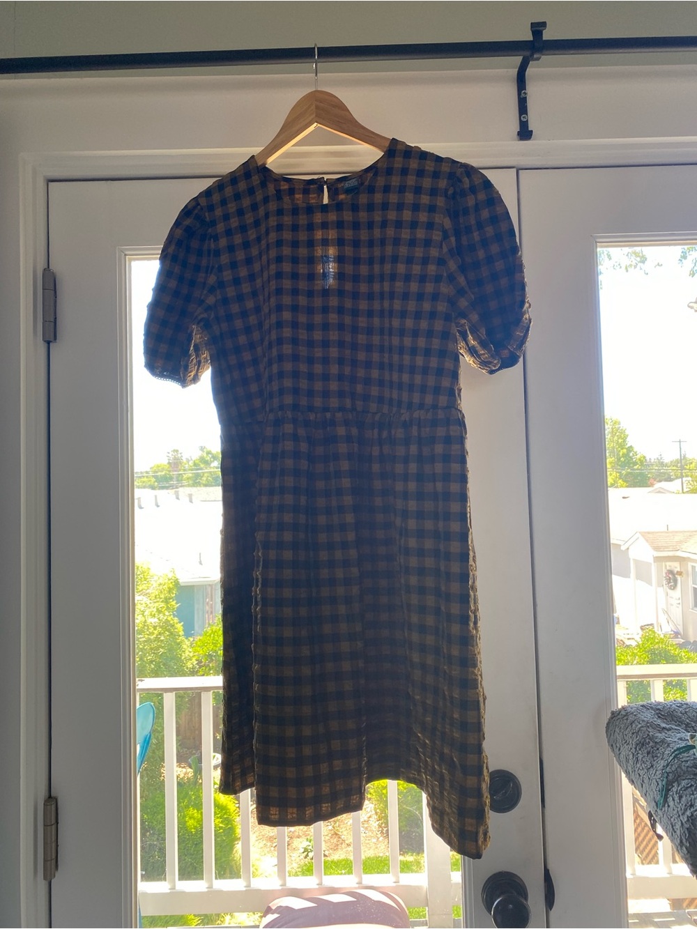 wild fable Black and Brown Gingham Mini Dress